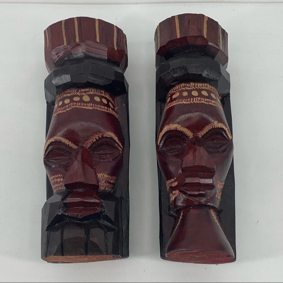 Jamaican Carved Statutes Pair of Two Man & Woman - Picture 1 of 7